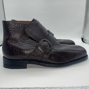 Hytest Womens Safety Toe Brown Leather Boots Sz 9 E Shoes Oil & Slip Resistant